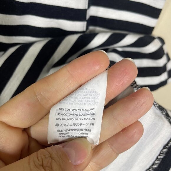J Crew Womens Black White Striped SS Sheath Dress Zip Back XS - Picture 4 of 6